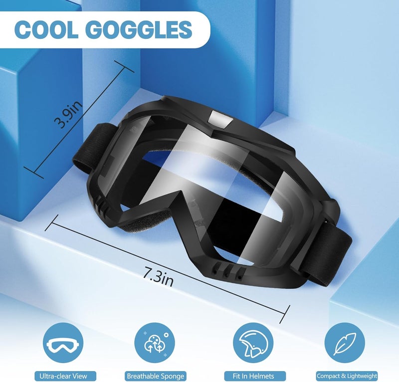 Lievermo Dirt Bike Goggles for Motorcycle, ATV, Motocross, Ski, and Racing Helmet - Image 2